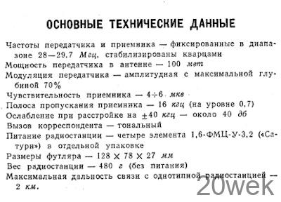 МАЛОГАБАРИТНАЯ ТРАНЗИСТОРНАЯ РАДИОСТАНЦИЯ